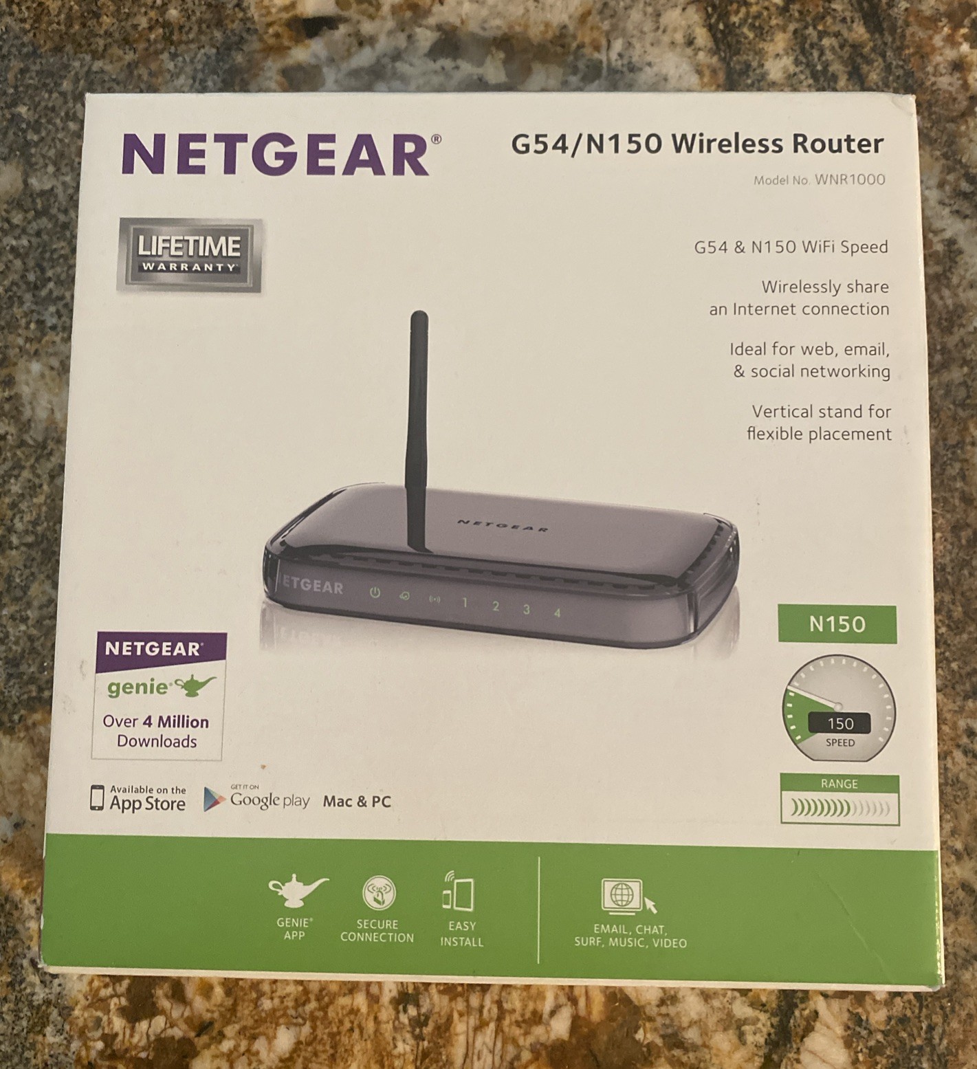 Netgear Wireless Router  G54/N150 Model #WNR 1000
