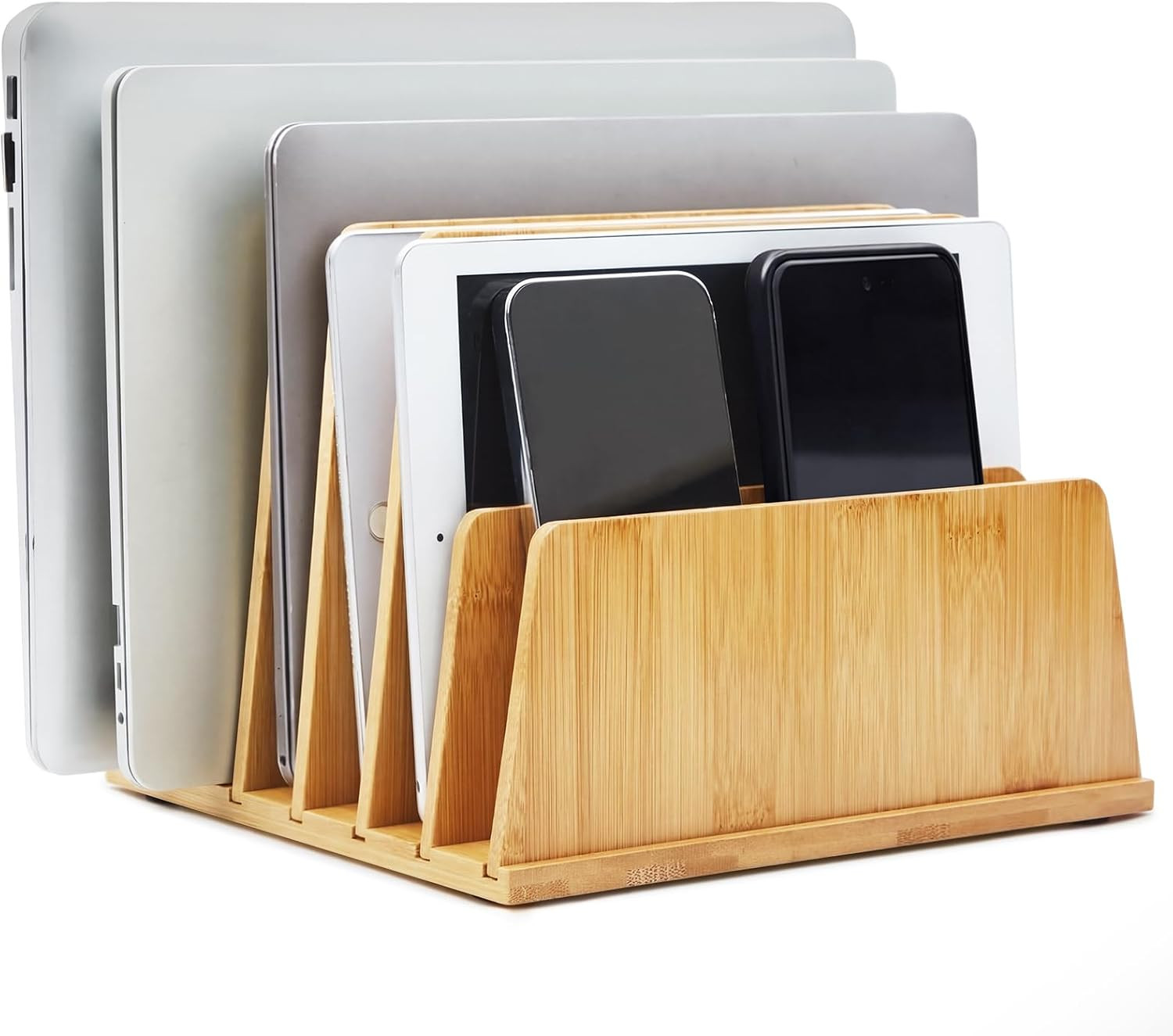 Bamboo Multi Device Organizer, 6 Slots