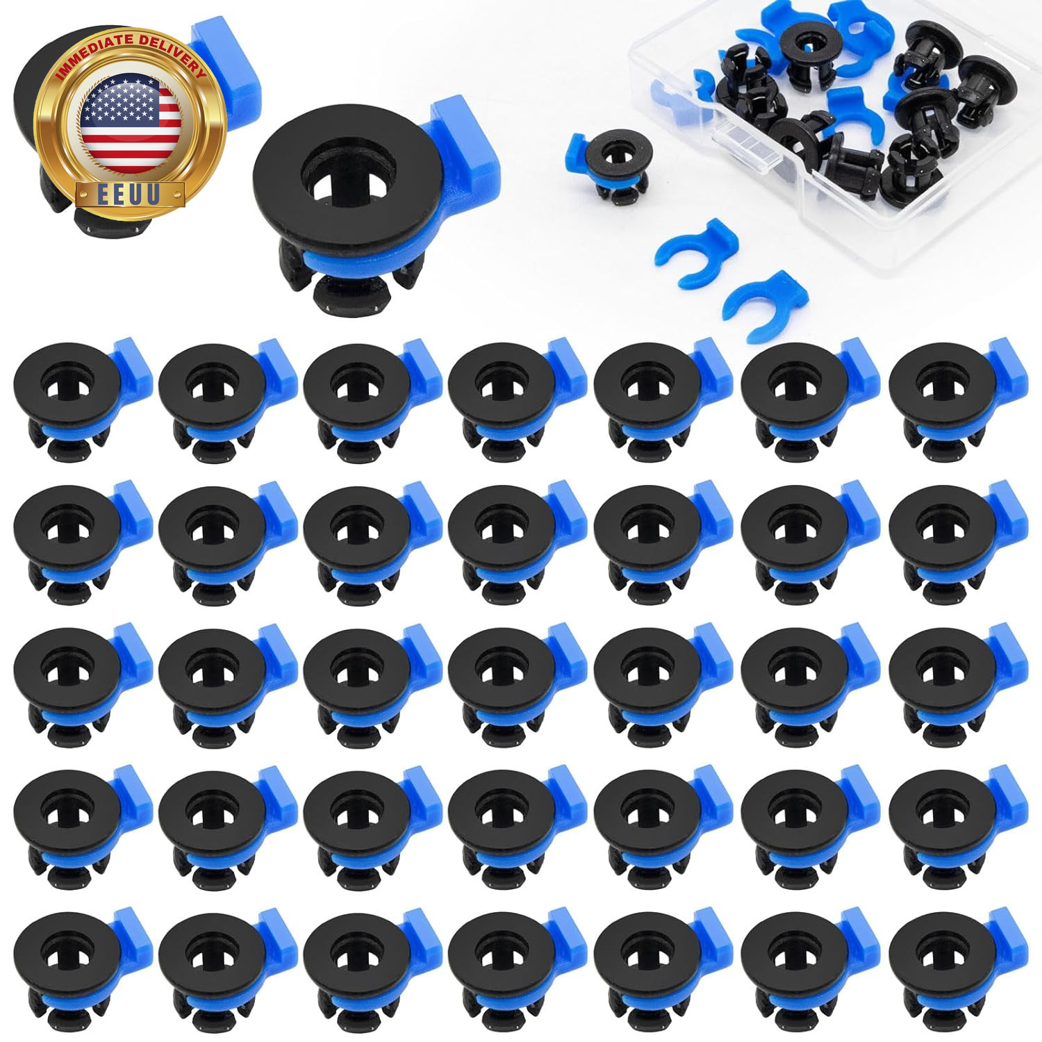 40PCS Bowden Tube Coupler Collet Clamp Clip Bowden Collet and Clip Set Plastic J