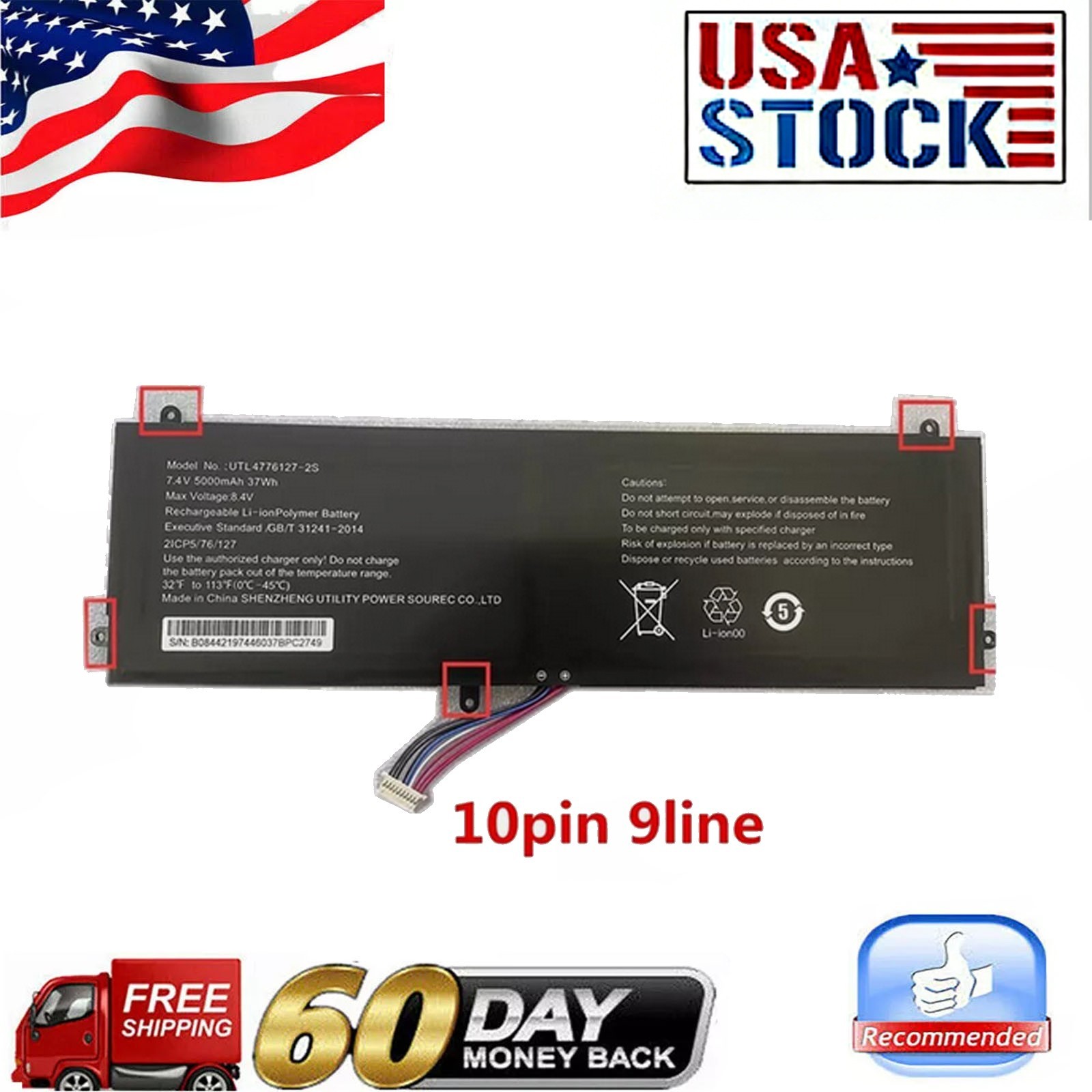 10pin 9line NV-4774126-2S UTL4776127-2S Battery For Smartbook 141 PC208PC209