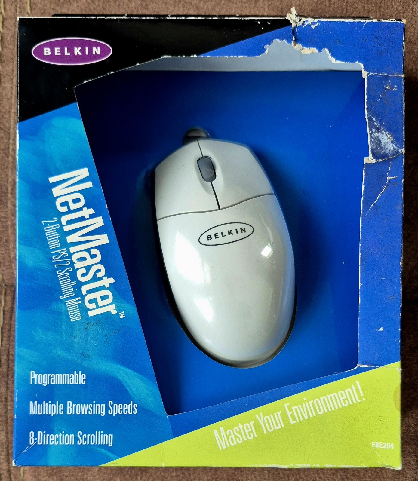 Vintage Belkin NetMaster - 2 Button PS/2 Scroll Mouse Model F8E204