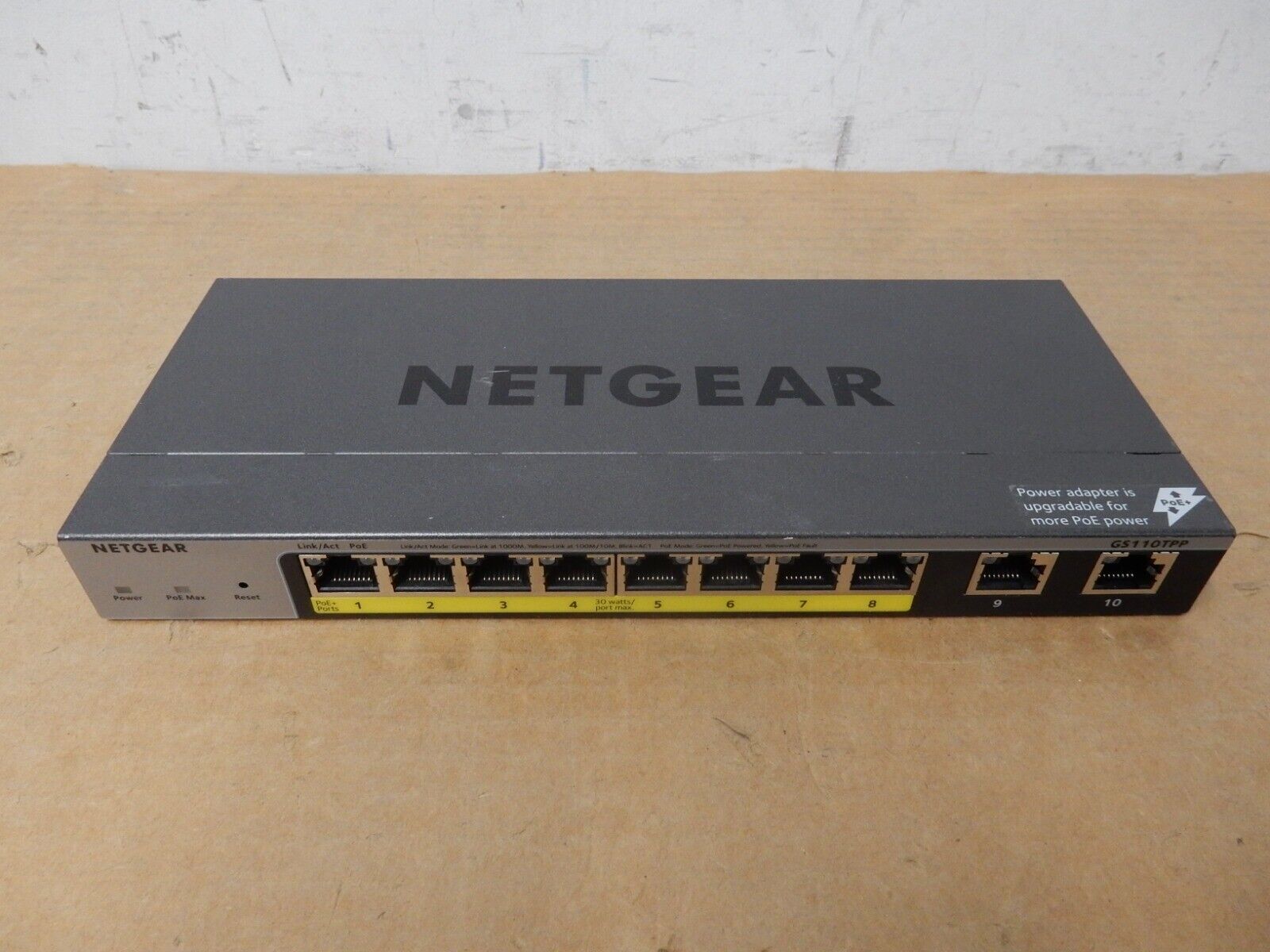 NETGEAR GS110TPP 10-Port Gigabit Ethernet Smart Managed Pro PoE Switch-Unit Only
