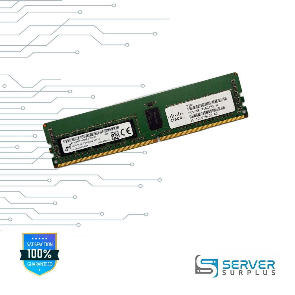 Cisco 16GB DDR4-2666 PC4-21300 2Rx4 ECC UCS-MR-X16G1RS-H MTA18ASF2G72PZ-2G6D1SG