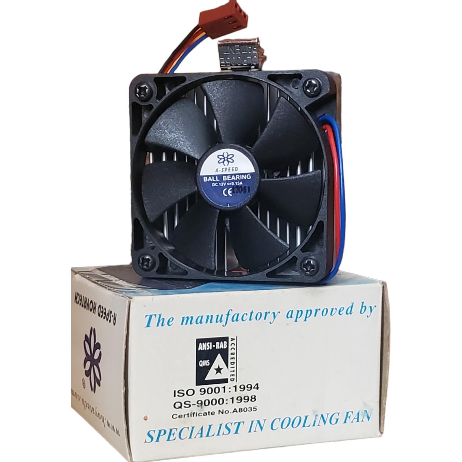 ASPEED CPU Cooling Fan 12V 0.15A 3-Wire Thermal Management System