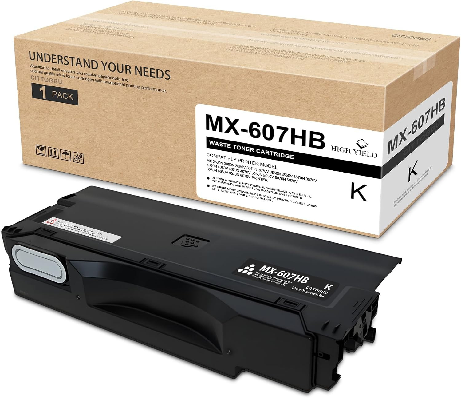MX607HB MX-607HB Waste Toner Cartridge 1 Pack (50,000 Pages) - Compatible for MX