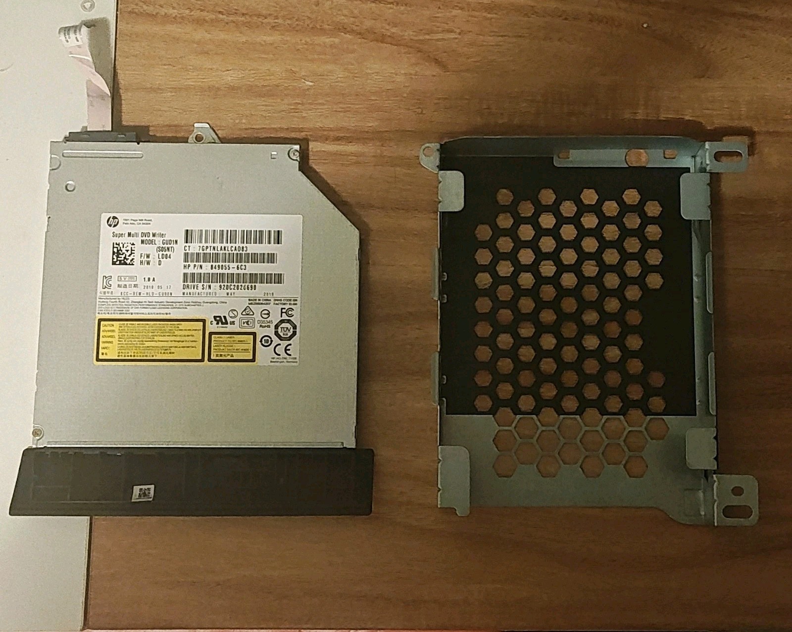 HP All-in-One 24-f0xx DVD Drive GUD1N & 3.5" HDD Metal Mounting Caddy Bracket