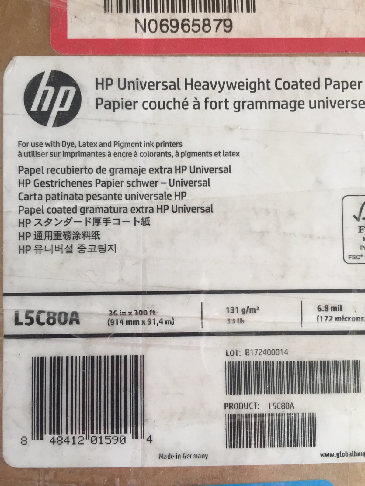BRAND MANAGEMENT GROUP, LLC L5C80A  PGWIDE UNIV HEAVYWT COATED PAP 36X300
