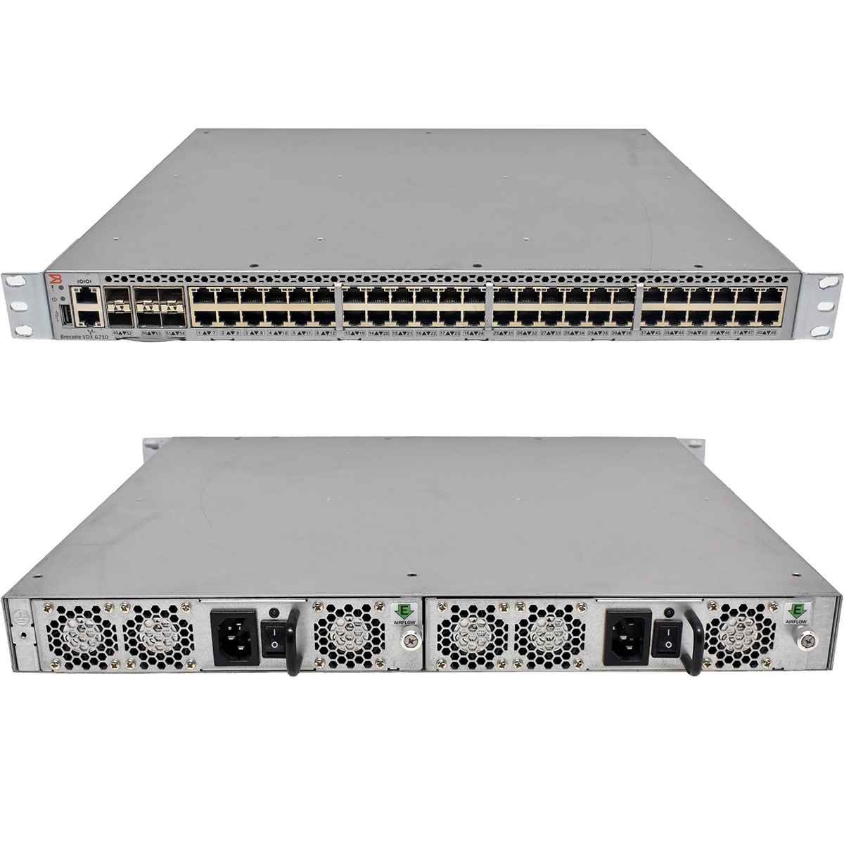 Brocade VDX 6710 BR-VDX6710-54-F 80-1004843-04 48-Port 1G RJ-45 FCoE Switch