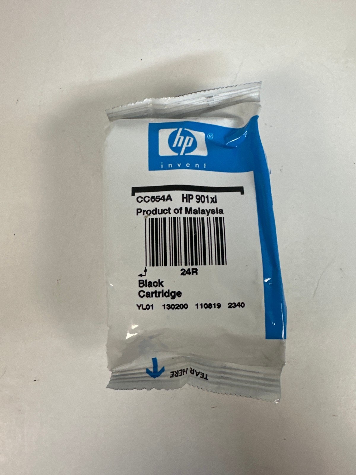 Genuine HP 901XL Black Ink Cartridge CC654A Sealed Foil Pack Expired OEM