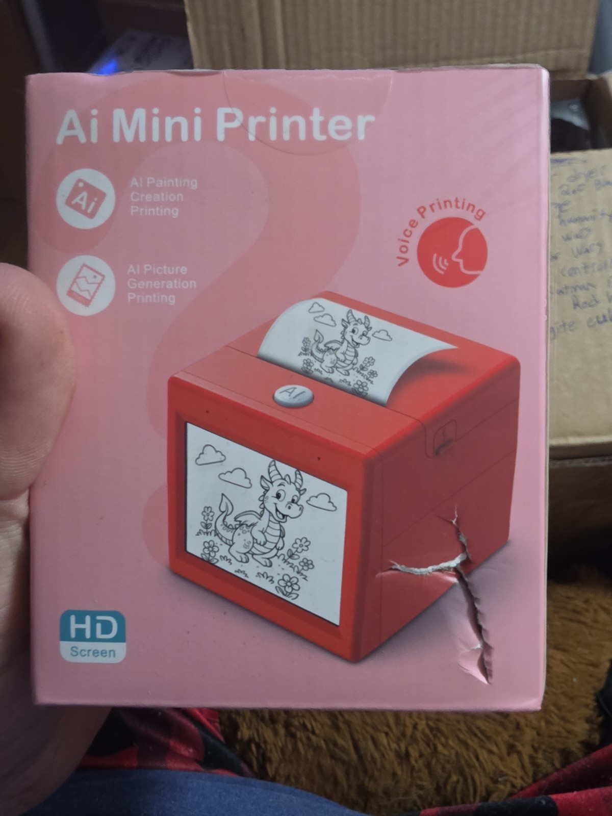 AI Mini Thermal Printer Inkless Portable Printer with HD Screen Voice