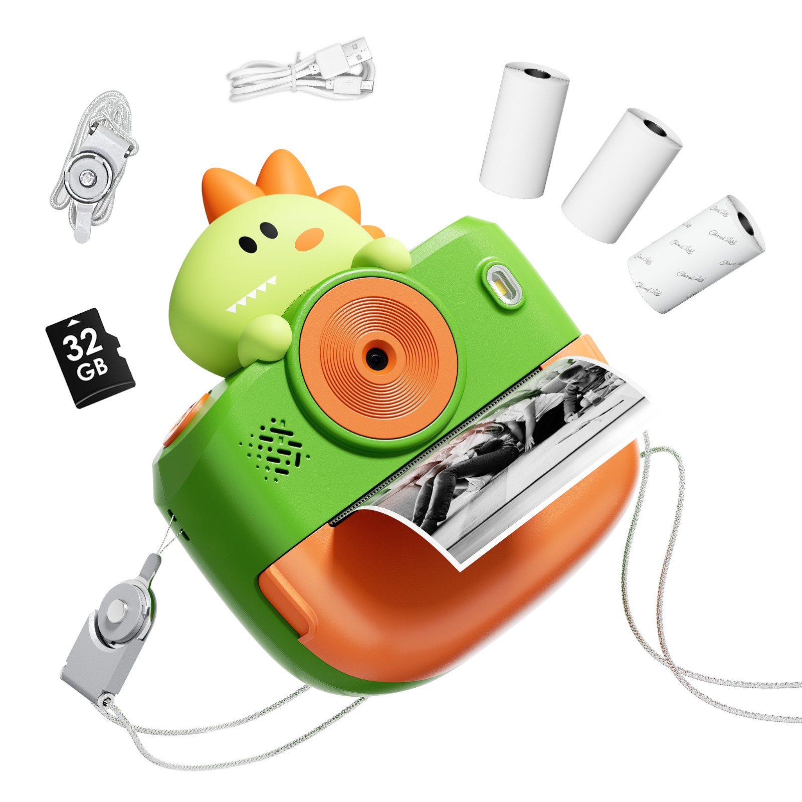 Kids Camera Instant Printer with 3 Sticker Paper Gift for Christmas Birthday Toy
