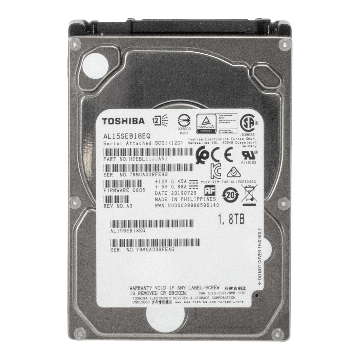 Hard Drive Toshiba AL15SEB18EQ 1.8TB 10000RPM 128MB SAS-3 2.5''