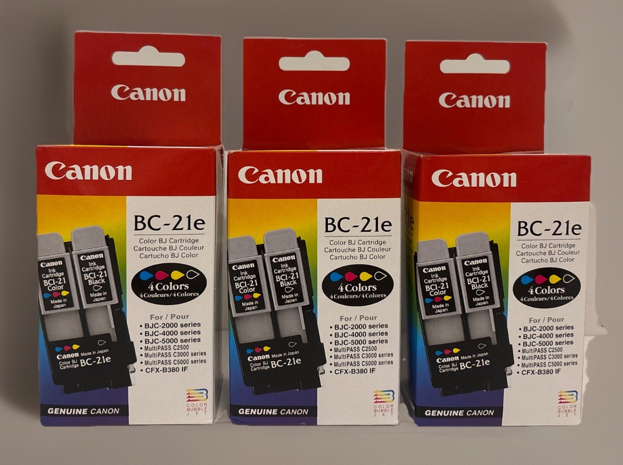 3 Canon BC-21e 4 Colors BJ Cartridges