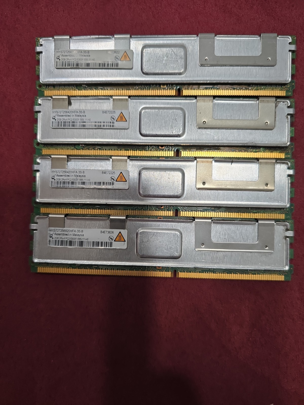 Qimonda 8GB (4x2GB) DDR2 PC2-5300F ECC FB-DIMM HYS72T256920HFA-3S-B