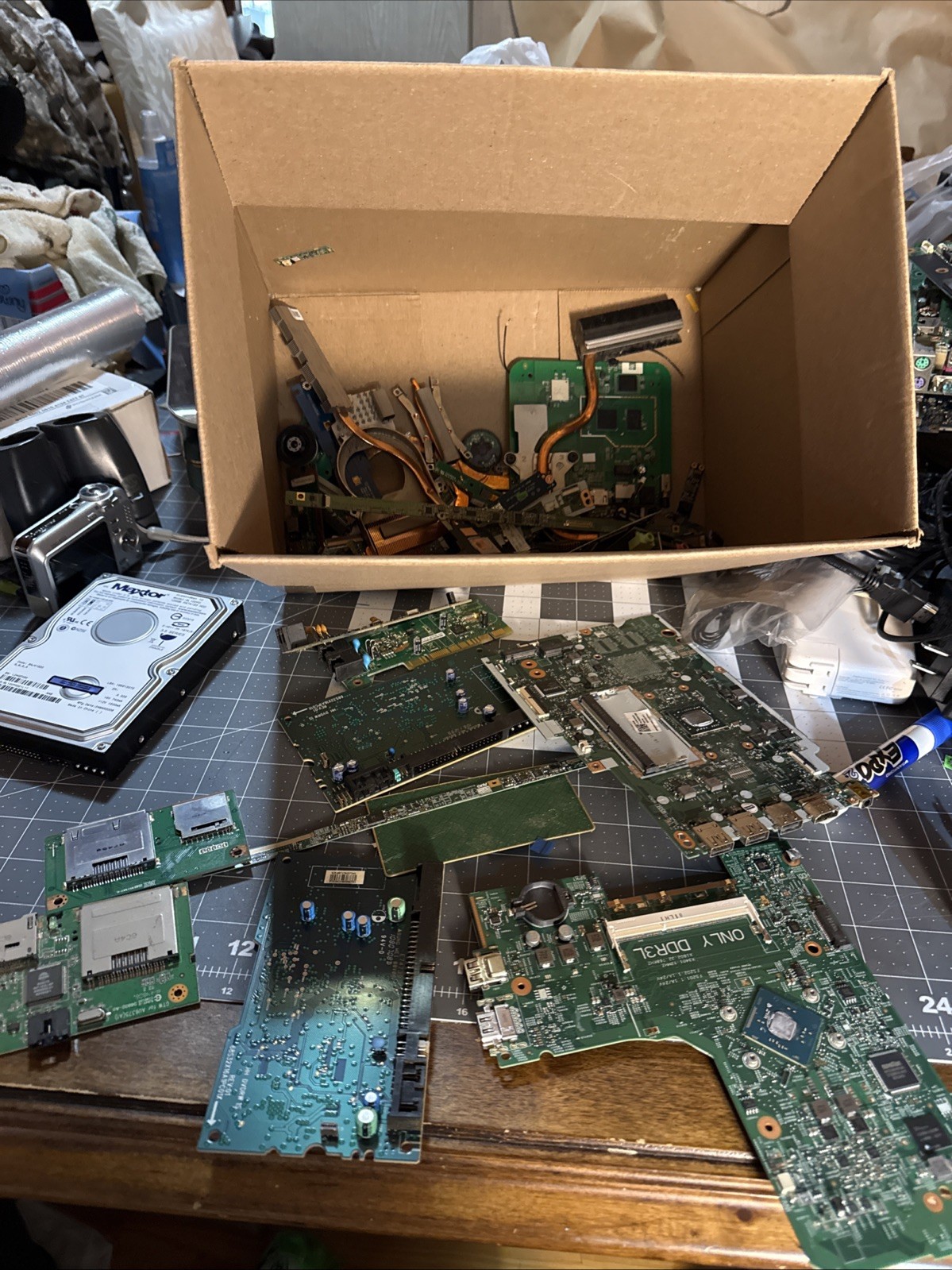 Huge Mixed Laptop Computer Parts Lot Heatsinks Fans Circuit Boards PC Repair