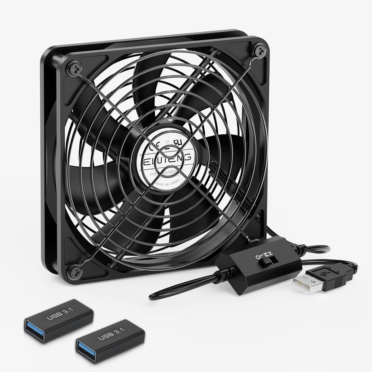 120Mm USB PC Fan 5V with 3 Speed Contorl, Portable USB Computer Fan