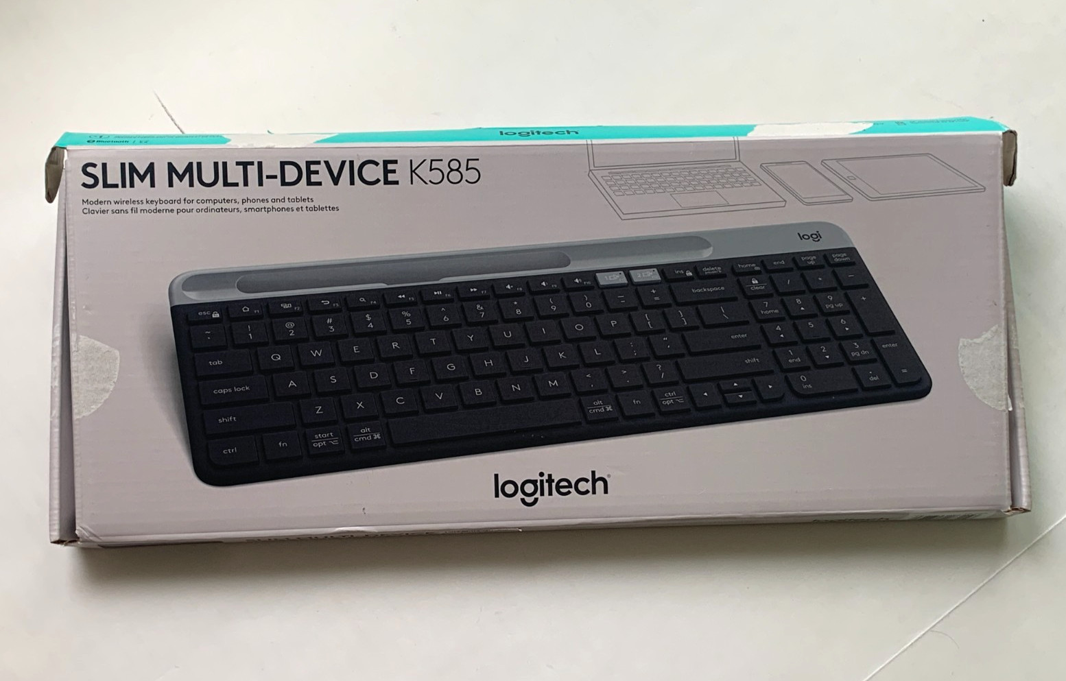 Logitech K585 Slim Wireless USB Unifying Receiver & Bluetooth Keyboard Graphite