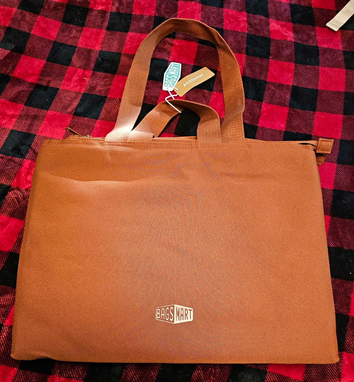 BAGSMART Padded Brown Canvas Laptop Briefcase Bag, Solid, Universal Compatible