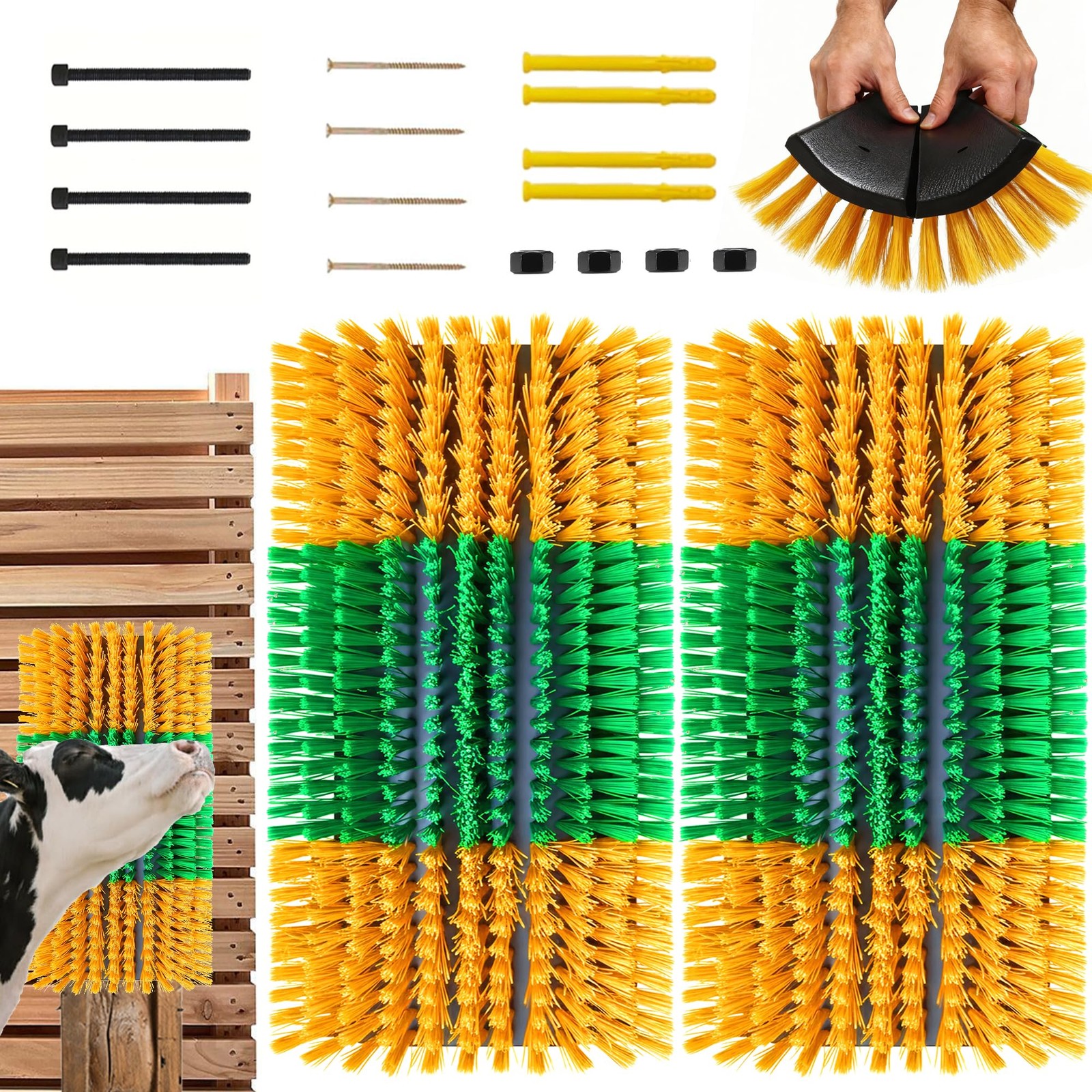 Stop Constant Rubbing and Fence Damage  Livestock Scratching Brush 2 Pack for...
