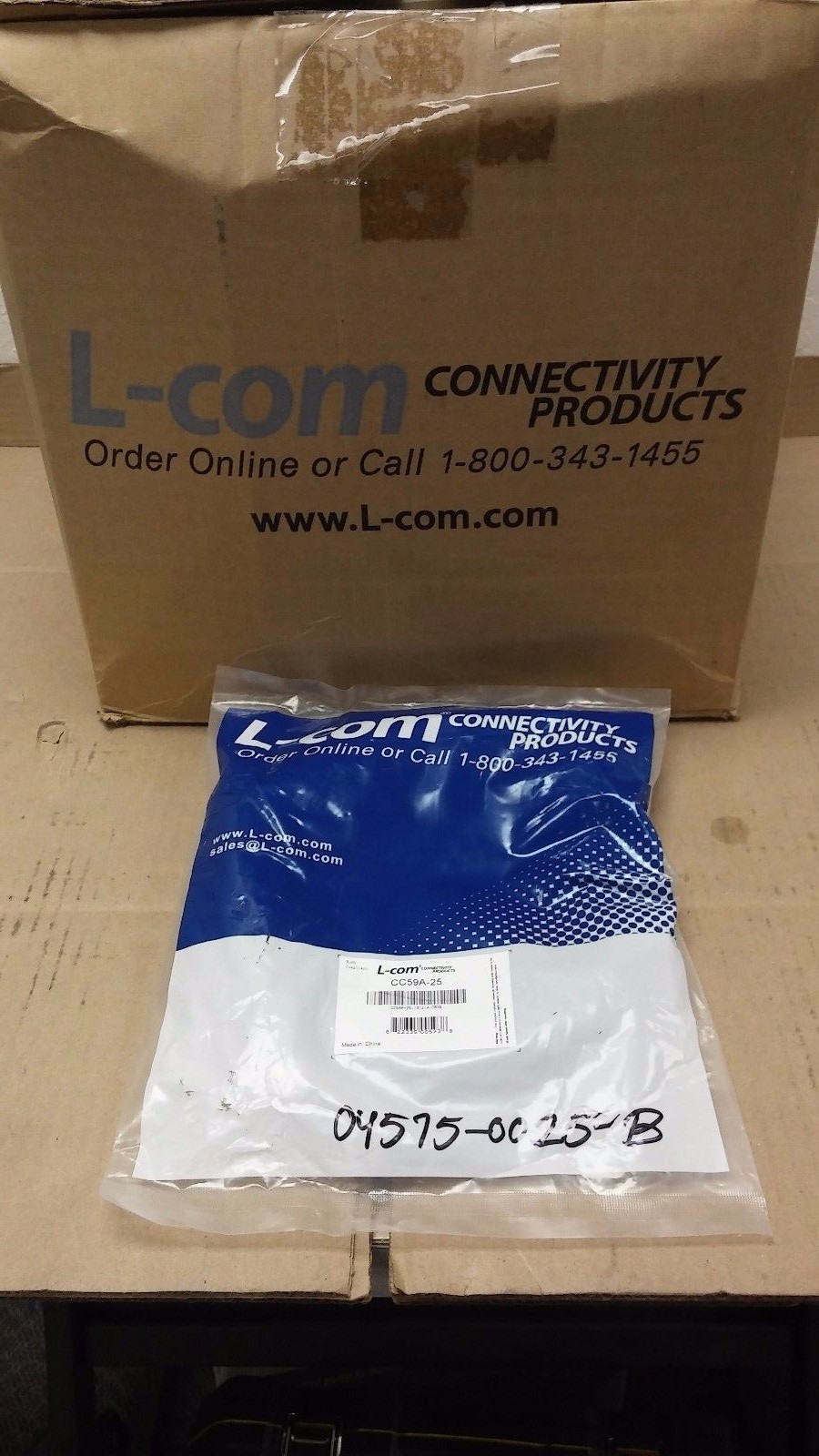 L-COM CC59A-25 BNC Male Male 25 ft RG59A Coaxial Cable