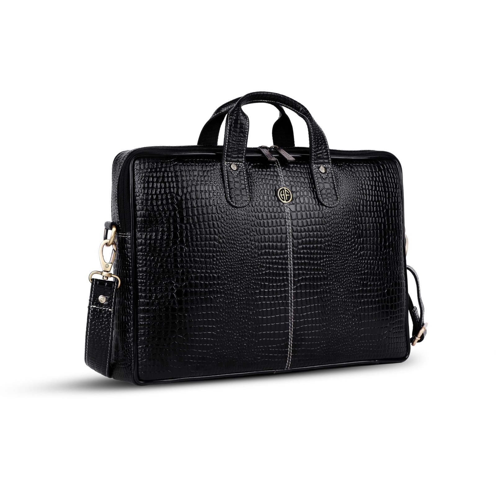 Genuine Leather Office Bag for Men - 15.6 Inch Laptop Bag, Professional Leath...