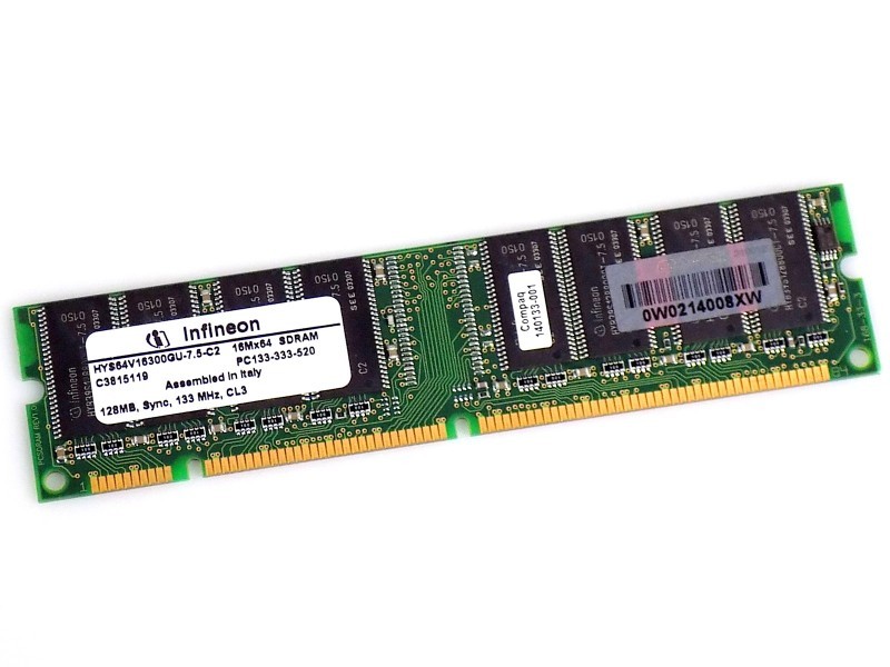 128MB HP Compaq 140133-001 HYS64V16300GU-7.5-C2 SDRAM 133Mhz PC133 UDIMM RAM
