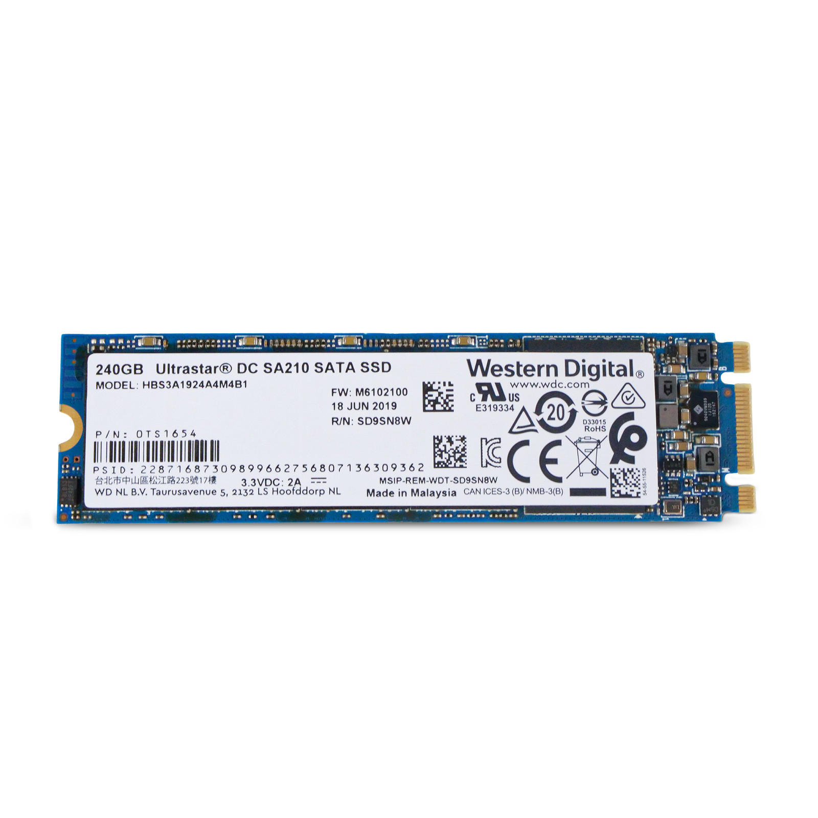 WD DC SA210 240GB HBS3A1924A4M4B1 0TS1654 SATA 6Gb/s 3D TLC M.2 2280 SSD