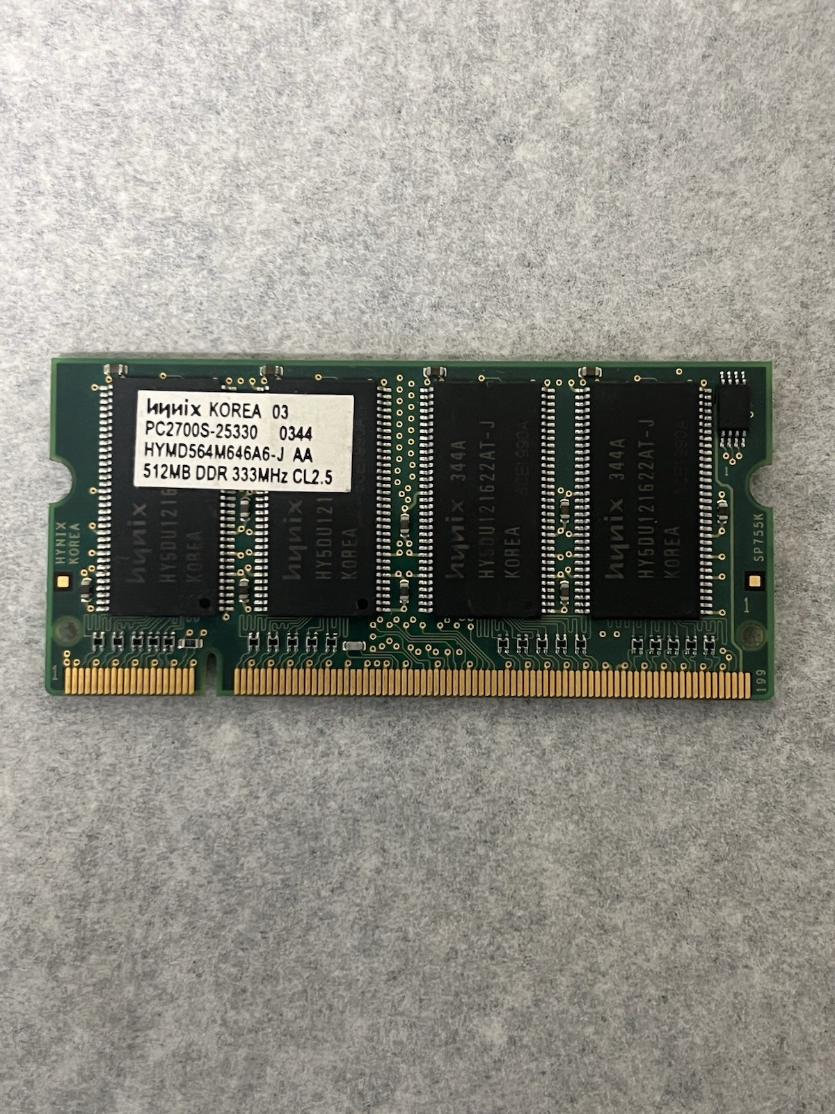 Hynix 512MB DDR 333MHz PC2700S SO-DIMM Laptop RAM HYMD564M646A6-J