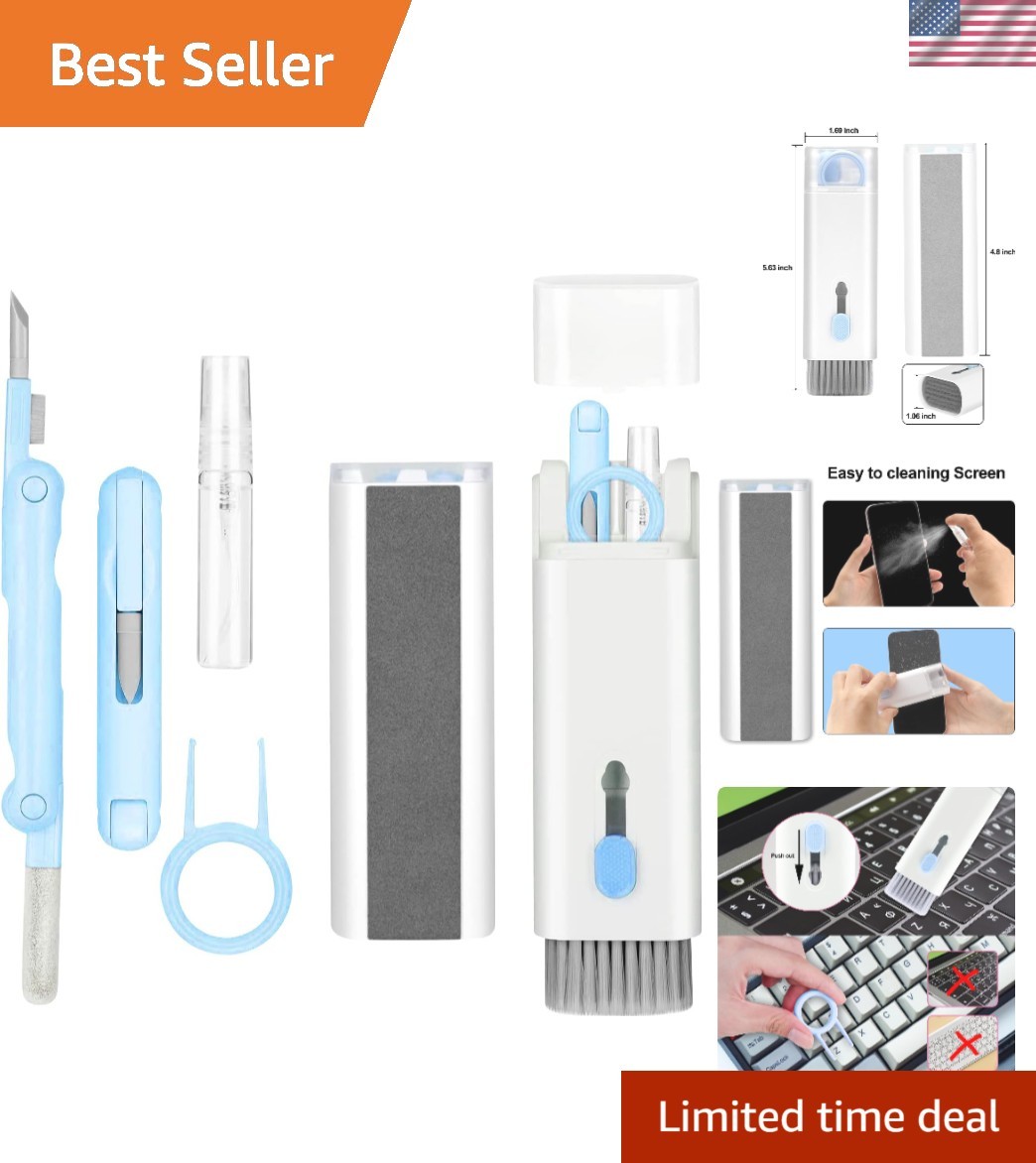 Compact 7-in-1 Electronics Cleaning Kit with Accessories for All Devices - Blue