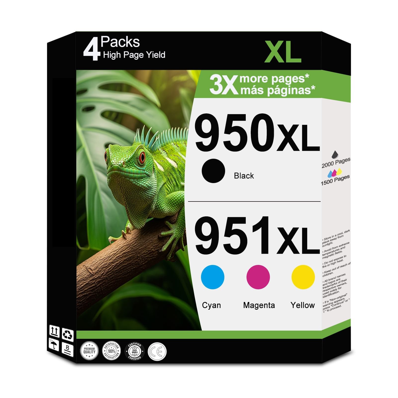 950XL 951XL Ink Cartridges Compatible Replacement for HP 950 951 XL Combo Fit