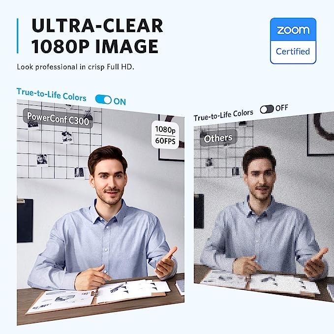 PowerConf C300 Smart Full HD, AI-Powered Framing & Autofocus, 1080p Webcam Anker