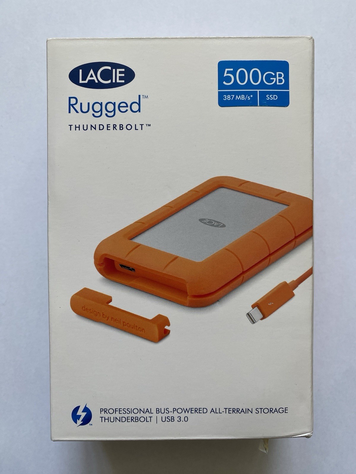 LaCie Rugged 500GB SSD Thunderbolt USB 3.0 Portable External Drive STEZ500400