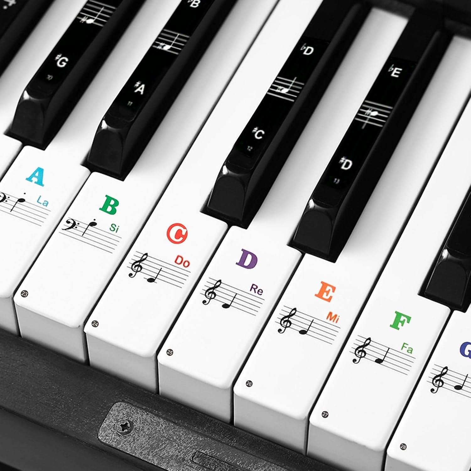 Piano Keyboard Stickers 88 61 54 49 Key Removable Transparent Notes For Beginner