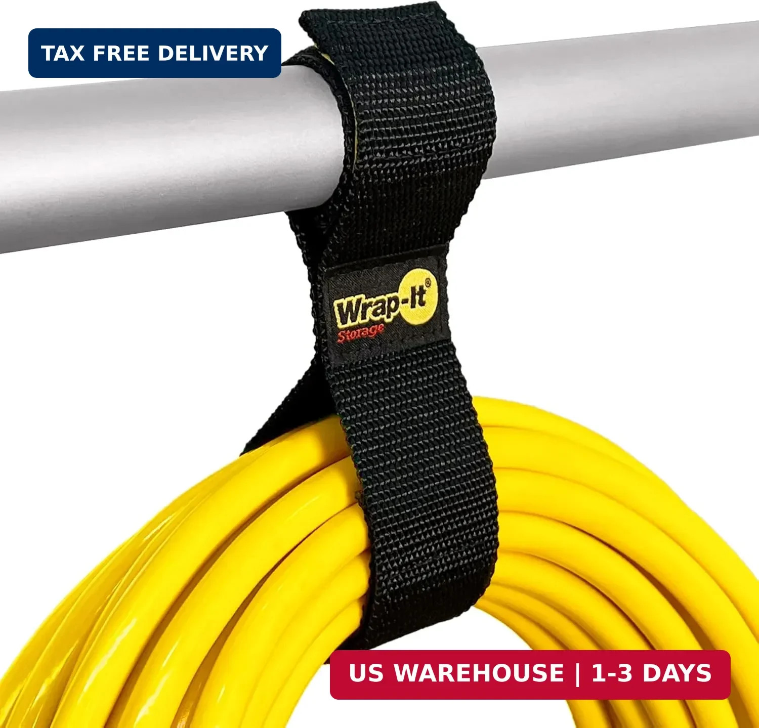Twin-Straps by Wrap-It Storage - 12" (6-Pack) - Hook and Loop Hanging Cord Wrap