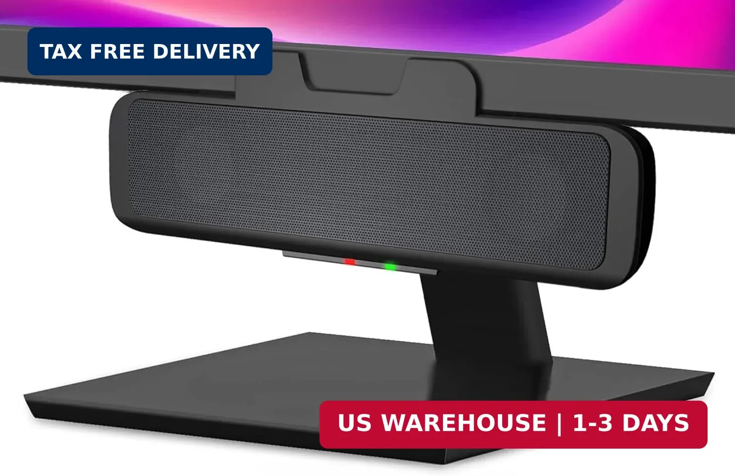 Cyber Acoustics CA-2890 USB Speaker Bar, 10W, Clip-On Monitor Mount Design