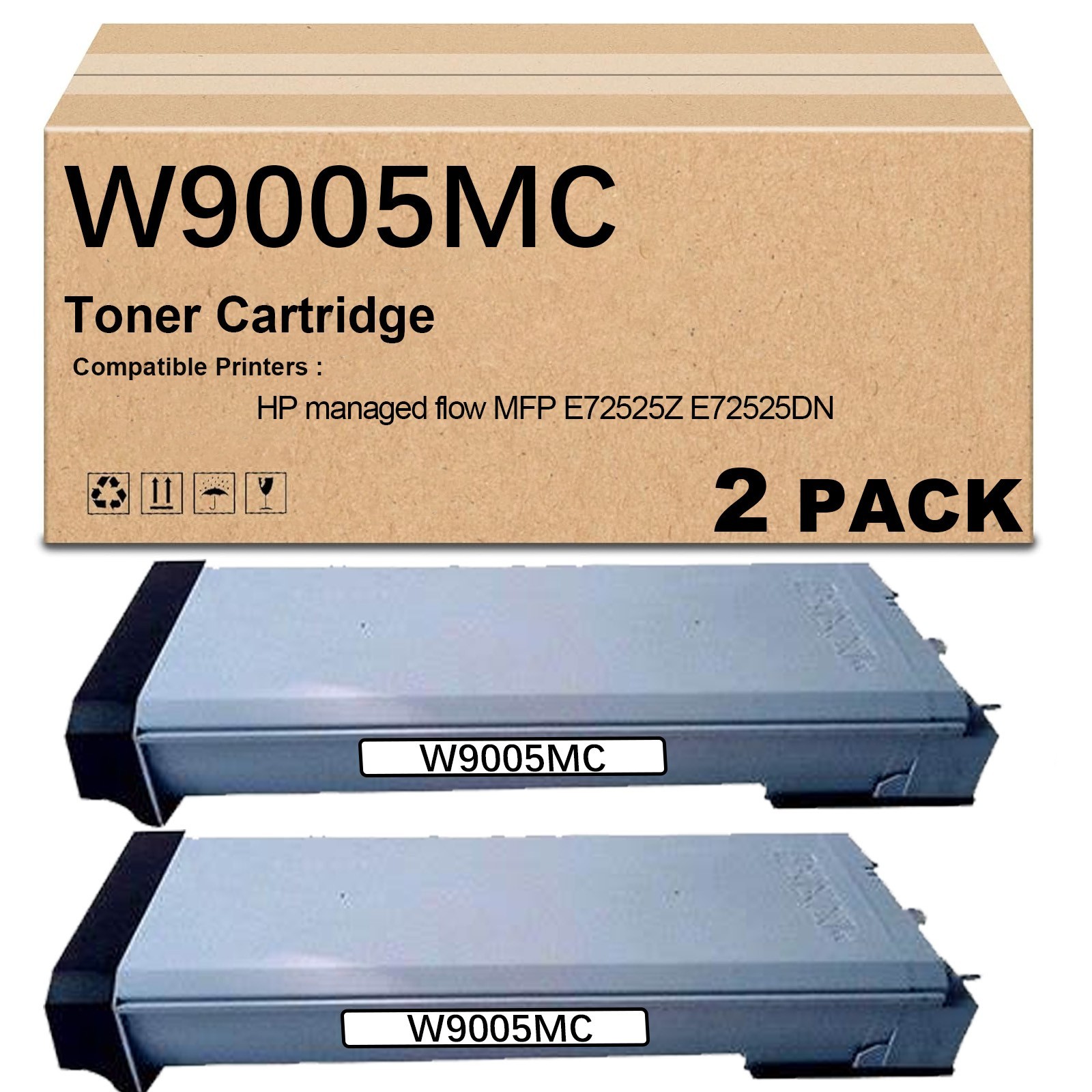 2 Pack W9005 W9005MC Toner Cartridge   for HP Managed Flow MFP E72525Z  E72525DN