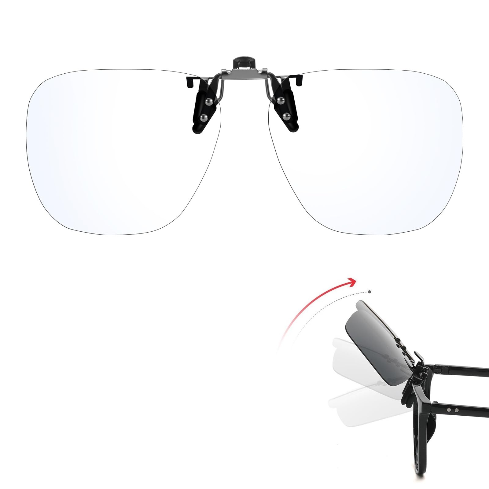 Clip On Blue Light Blocking Glasses for Eyes Strain/Light-Sensitive Flip Up C...