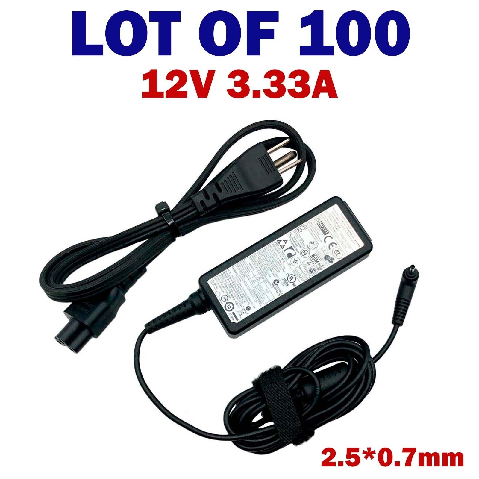 Lot of 100 Genuine Chicony 40W AC Power Adapter Charger 12V 3.33A 2.5*0.7mm w/PC