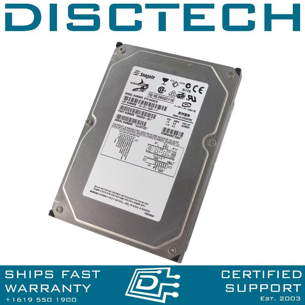 Seagate 18GB 7.2K 68pin U160 SCSI ST318438LW 36ES2 SE LVD SCSI Hard Drive