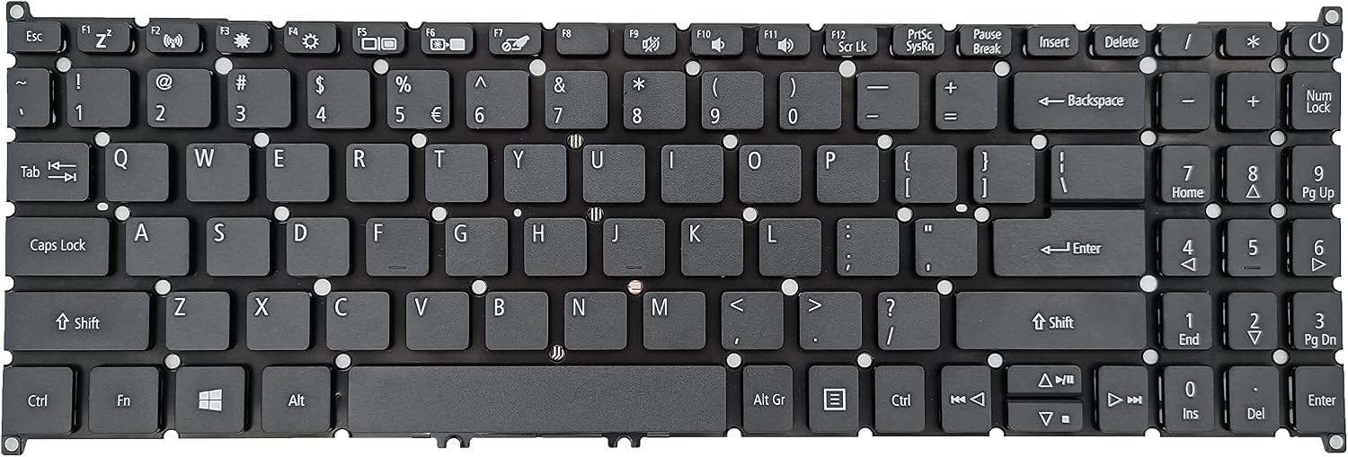 Ergonomic Replacement Keyboard for Acer Aspire Series Laptops - USB Interface