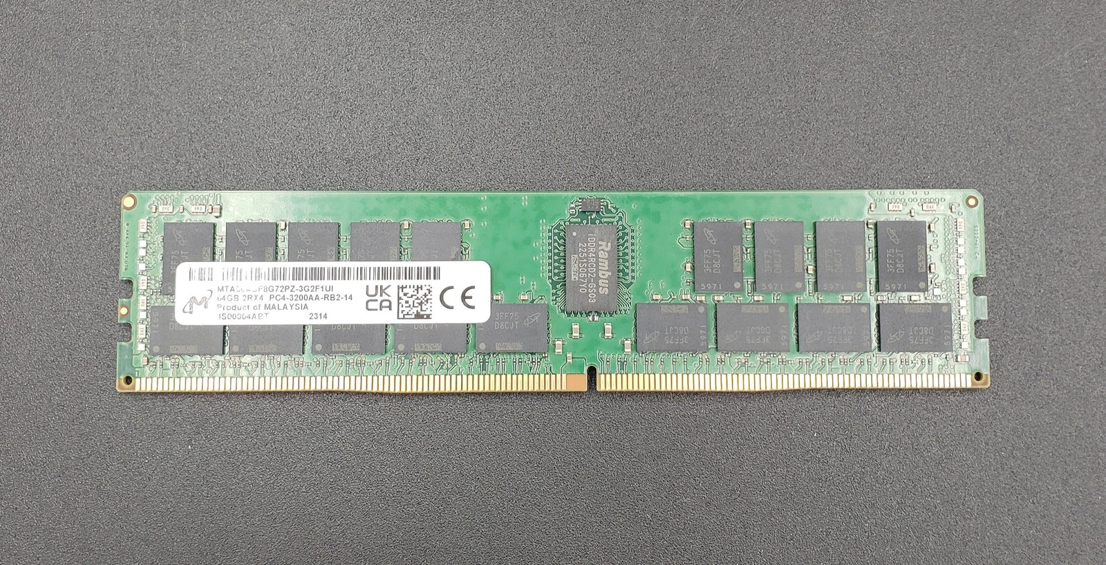 Micron 64GB 2Rx4 PC4-3200 RDIMM ECC Server Memory RAM MTA36ASF8G72PZ-3G2F1TI