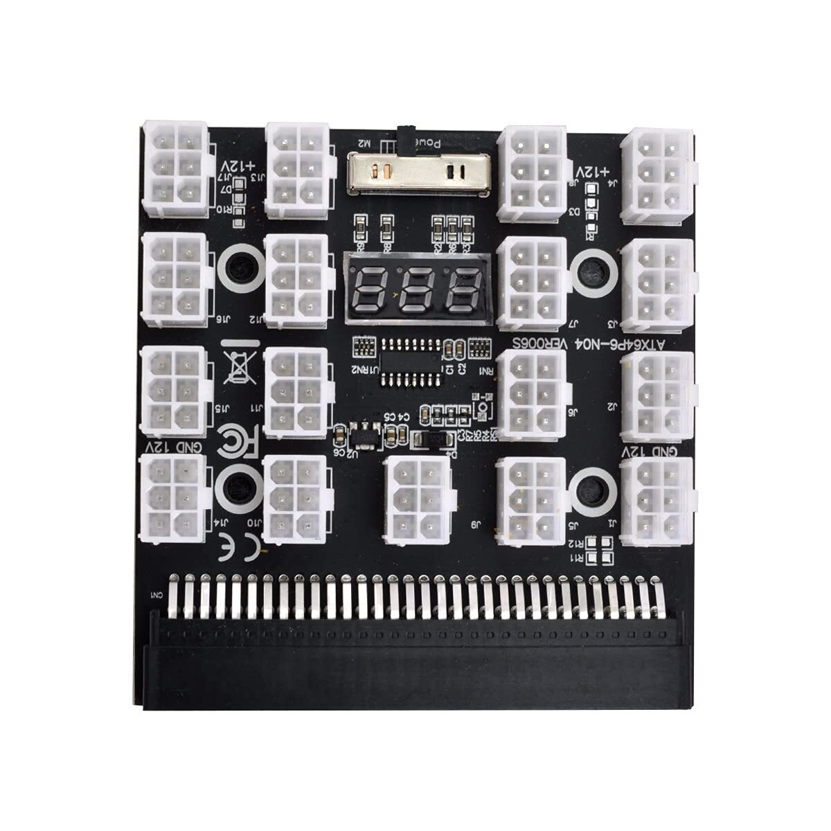 1200W Server PSU Power Supply Breakout Board Adapter with 17 Ports ATX 6 Pin ...