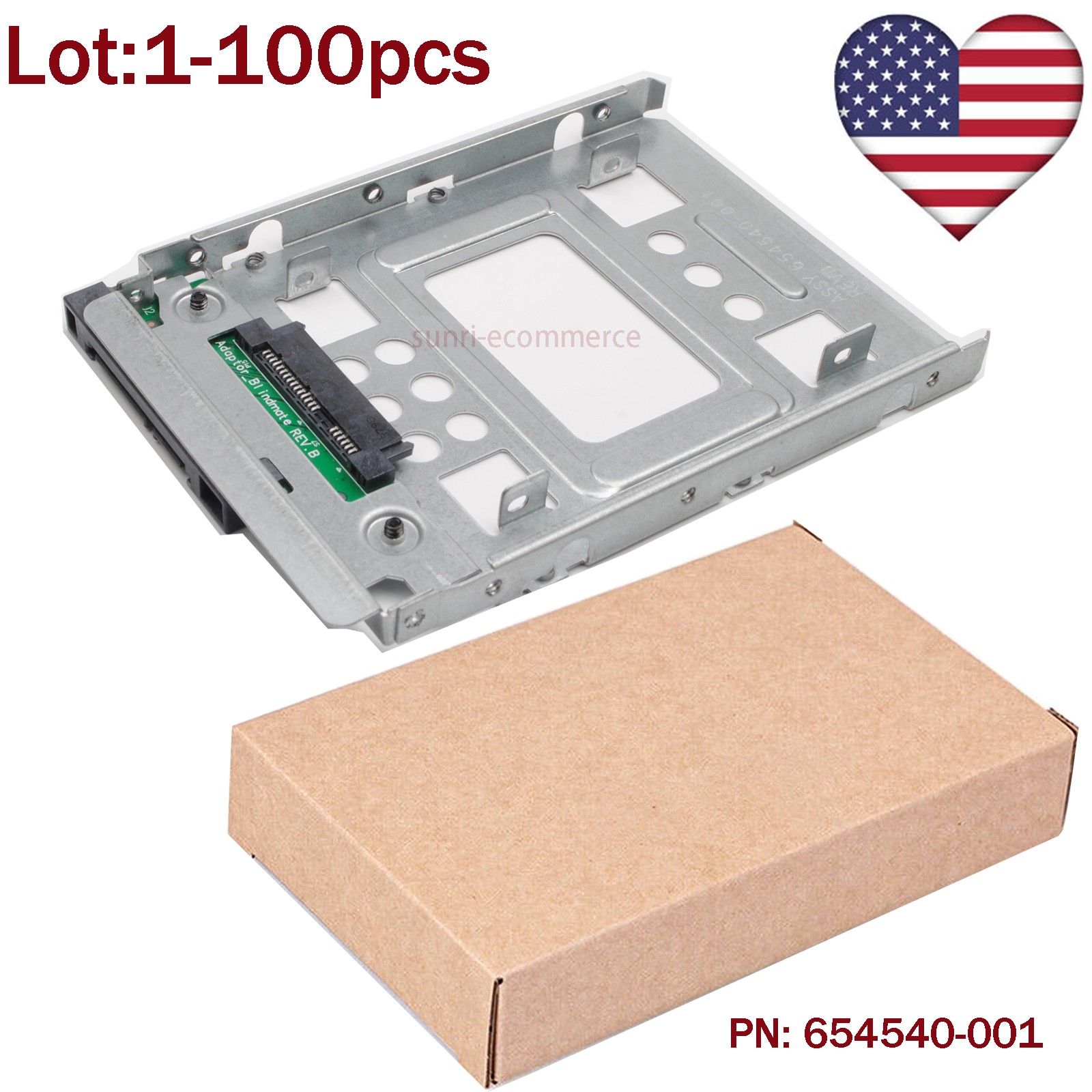 Lot 654540-001 2.5" SSD to 3.5"SATA Adapter For HP ProLiant Gen10 IBM Dell F238F