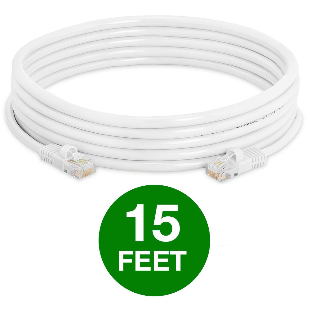 2 PCS White Cat5e Patch Cable Cat5 Ethernet Cord RJ45 Connectors LAN UTP Wire