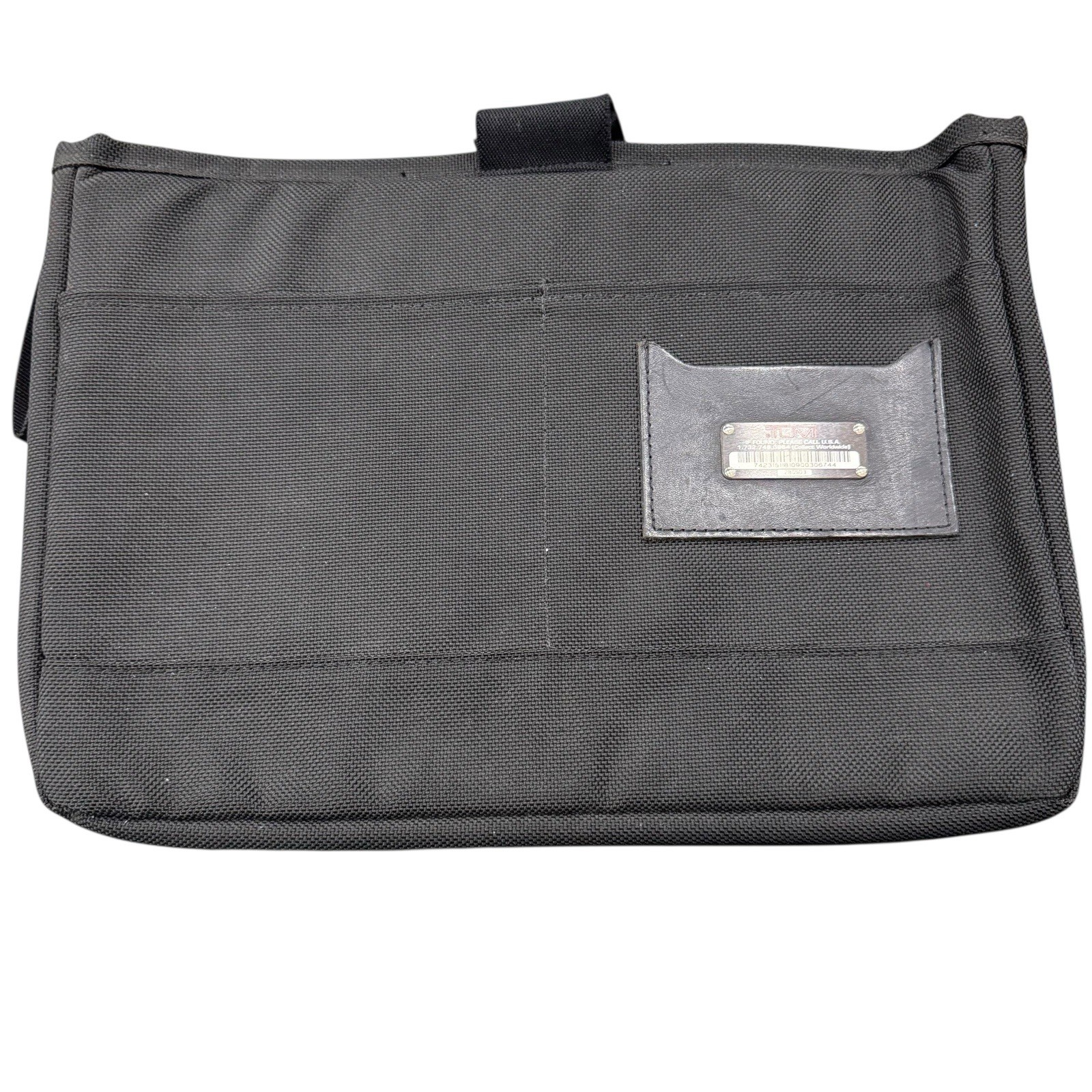 Authentic TUMI Black Canvas COMPUTER / LAPTOP / IPAD Briefcase Case Bag 9" x 12"