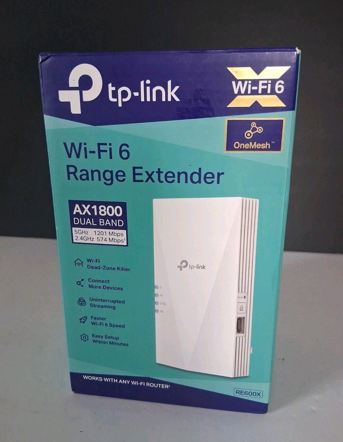 TP-Link RE600X AX1800 WiFi 6 Range Extender Dual Band Gigabit (NEVER USED)