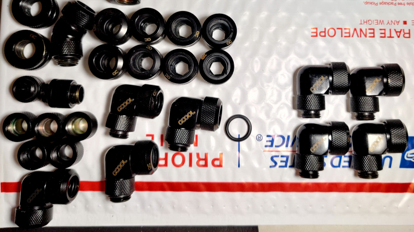 Alphacool Used 13mm OD  and G1/4 Fittings. [Bonus Resevoir and Tubings]