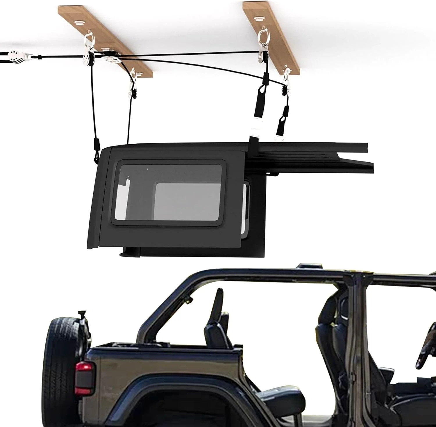 Hard Top Removal Lift for Jeep Wrangler JL JK and Ford Bronco, Hardtop Overhead