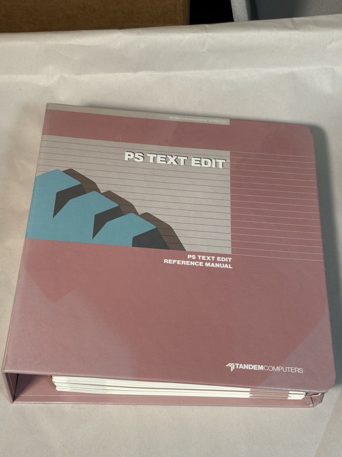Tandem Computers PS Text Edit Reference Manual 1986 Binder TEDIT Vintage