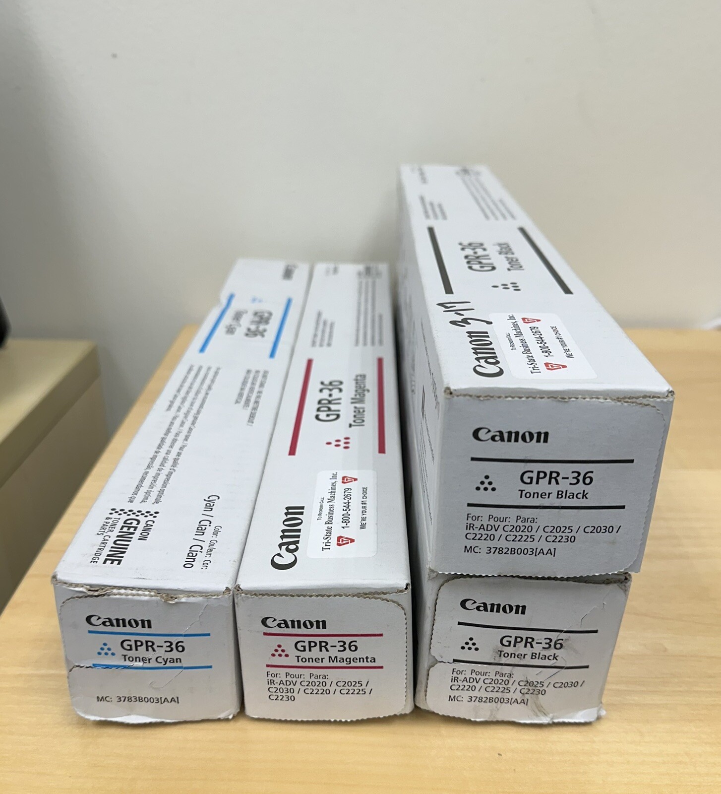 Canon GPR-36 toner. 2 Black, 1 Cyan & 1 Magenta